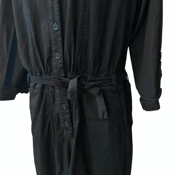 BA&SH Paros Black Tencel 3/4 Sleeve Jumpsuit Women's size 2 - Picture 6 of 9